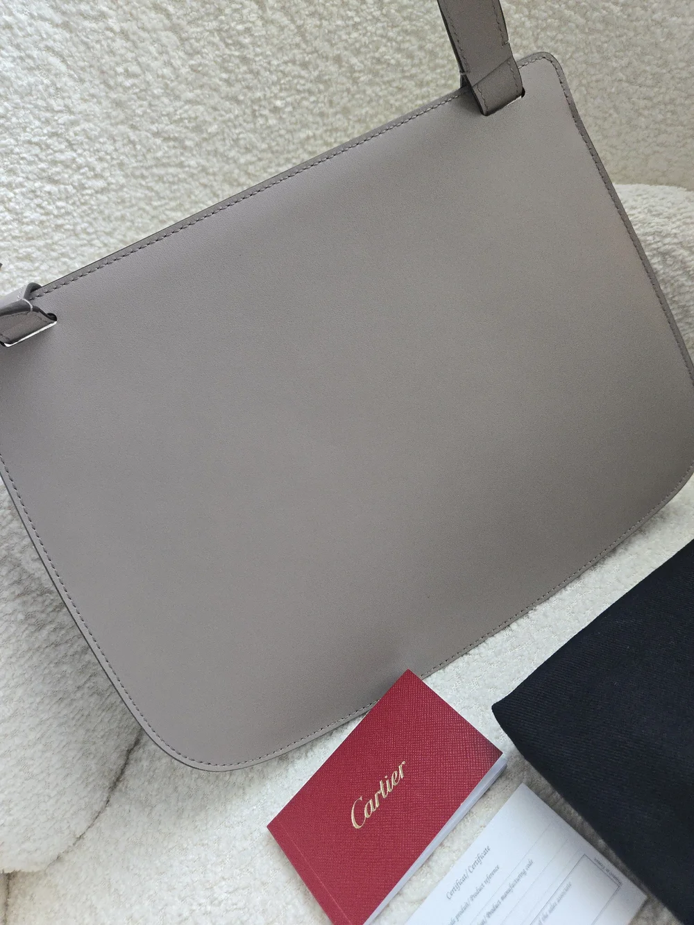 Cartier Must de Cartier C Crossbody Bag Beige Gray w/ Dust Bag & Card
